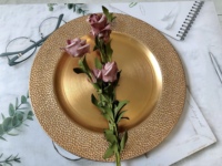 Assiettes de présentation uniques en or perlé pour les fêtes