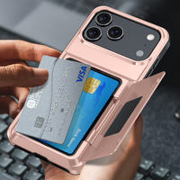 Étui de téléphone HMJ – Fournisseur en gros – Étui de téléphone en TPU et PC avec porte-cartes et poignée pour iPhone 17 16 15 14 13 12 11 Pro Max