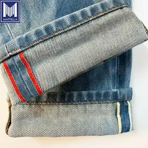 Fabrikant van rode en witte lijn japanse denim kleurstoffen voor super slim cut met een medium/high rise jeans zelfkant