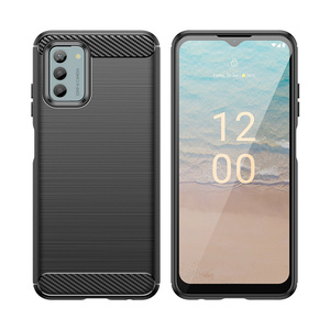 Coque de protection antidérapante pour téléphone Nokia C110/C300/C12 +/C12/C22/G22, coque robuste brossée à dissipation thermique en fibre de carbone TPU - Product Image 3