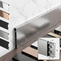 Plinthe murale moderne en acier inoxydable, bordure décorative en métal pour bureau et bâtiment
