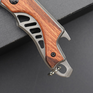 Coltello pieghevole portachiavi con lama in acciaio 3cr13 e manico in legno di <span class=keywords><strong>weng</strong></span>é, coltello da campeggio e sopravvivenza per personalizzazione fai-da-te e OEM - Product Image 5
