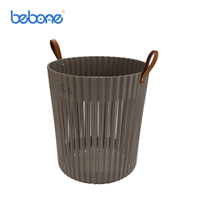 Poignée en <span class=keywords><strong>cuir</strong></span> ronde colorée panier de rangement de blanchisserie utilisation en plastique de salle de bain pour nettoyer les vêtements sales - Product Image 3