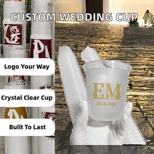 Gobelet à emporter en plastique PP transparent à paroi simple de 90 mm de diamètre avec logo personnalisé pour mariage, pour boissons froides, café glacé, jus de citron, <span class=keywords><strong>bubble</strong></span> <span class=keywords><strong>tea</strong></span> - Product Image 2