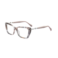 Lunettes de luxe vintage pour femmes, monture en acétate, diamants optiques, strass, lunettes de protection LE2030