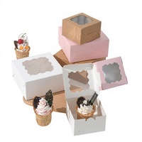 Boîtes en papier recyclables de qualité alimentaire avec fenêtre transparente, boîte d'emballage pour gâteau avec fenêtre transparente, boîte d'emballage classique pour gâteau