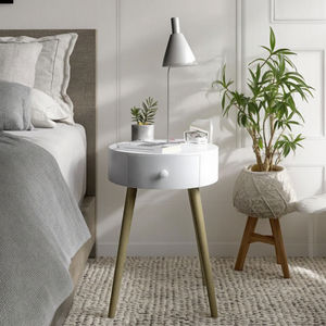 Mesita de noche Licheng, mesitas de noche, luz de noche de lujo para dormitorio con soporte y cargador de teléfono para dormitorio y sala de estar - Product Image 5