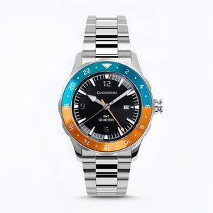 Montre de plongée en acier inoxydable 316L résistante à l'eau 100M avec logo personnalisé Mouvement automatique NH34 Montre GMT avec superluminescence suisse - Product Image 1