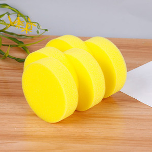 ฟองน้ำขัดเคลือบสีรถยนต์ทรงกลม ขนาด 10x3 ซม. สีเหลือง ทำจากโพลียูรีเทน สำหรับขัดเงาและดูแลรักษารถยนต์ - Product Image 2