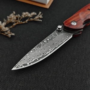 มีดพับขนาดเล็ก Damascus น้ำหนักเบา สำหรับพกพา ใช้งานได้หลากหลาย เหมาะสำหรับกิจกรรมกลางแจ้ง ใช้สำหรับล่าสัตว์ มีดพับ EDC - Product Image 3
