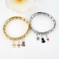 Bracelet à breloques italien en acier inoxydable 316l plaqué or 14k 18k de luxe personnalisé, anti-ternissement, pour femmes