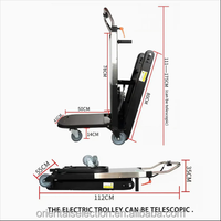 Chariot électrique pliable à quatre roues, conforme CE, haute capacité de charge, pour la manutention de marchandises