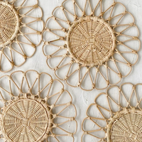 Assiettes en rotin tissé à la main fournisseur en gros vaisselle en osier de bambou écologique décoration de salle à manger durable du Vietnam