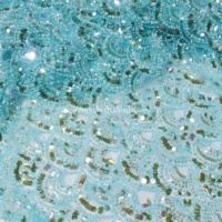 Tissu en strass de cristal, perles et pierres multicolores cousues en forme d'éventail pour robes de mariée et costumes – Vente en gros