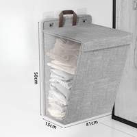 Panier à linge pliable en maille de polyester, multifonctionnel, écologique, durable, organisateur suspendu pour salle de bain, rangement pour vêtements sales