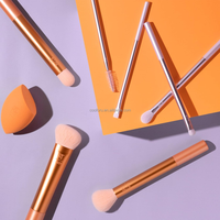 0089 Real Technique Kit de voyage 4-en-1 personnalisé pour maquillage naturel avec paillettes liquides, pinceaux et éponges, vente en gros avec logo