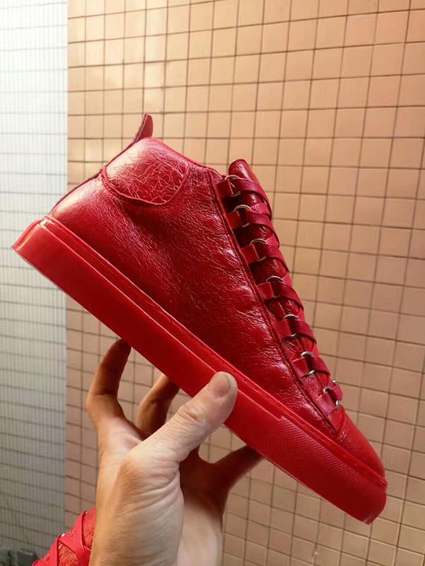 Montantes rouges en cuir véritable