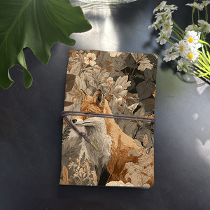 Cadeau de cahier de travail A6 fait à la main pour les équipes RH adapté aux notes de <span class=keywords><strong>recrutement</strong></span> et aux plans d'engagement des employés avec des fleurs de renard - Product Image 1