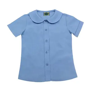 批发女孩校服澳大利亚幼儿园校服衬衫女孩儿童蓝色衬衫