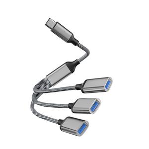 Extensor Multipuerto Inteligente USB 2.0 <span class=keywords><strong>Tipo</strong></span>-<span class=keywords><strong>C</strong></span> de Aleación de Aluminio de Alta Calidad, 25 cm, Divisor de Carga, Convertidor <span class=keywords><strong>OTG</strong></span> Multiinterfaz - Product Image 4
