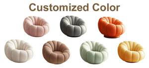 Pumpkin Shaped Lazy <strong>Sofa</strong> Chair <strong>Single</strong> Double Seater Reclining Fabric <strong>Sofa</strong> <strong>Bed</strong> for Living Room Bedroom Balcony - Product Image 4