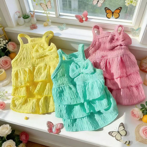 Vestido de Verano Transpirable Estilo Coreano para Mascotas, Corte Princesa, Colores Macaron, para Perros y Gatos - Product Image 1