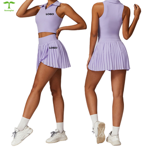 <span class=keywords><strong>Ensemble</strong></span> de <span class=keywords><strong>sport</strong></span> plissé confortable pour <span class=keywords><strong>femme</strong></span> : mini-jupe et haut à col montant – Vente en gros usine - Product Image 3