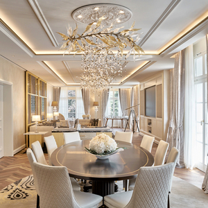 Arte decoración <span class=keywords><strong>centro</strong></span> <span class=keywords><strong>comercial</strong></span> cristal gota de agua prismas de proyecto led luz de la lámpara - Product Image 2
