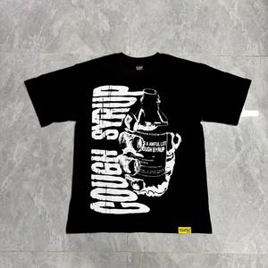 T-shirt da <span class=keywords><strong>uomo</strong></span> con stampa 'That's AWFUL Lot Cough Syrup' in nero, design classico alla moda, lavorazione a maglia, produzione in serie - Product Image 3
