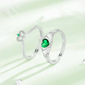 Changda 925 стерлингового серебра Claddagh сердце свадебное не тусклое гравированное кольцо на день рождения пара для влюбленных - Product Image 4