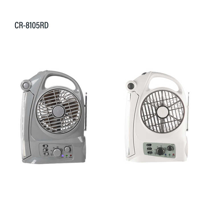 rechargeable electric fan with light and radio