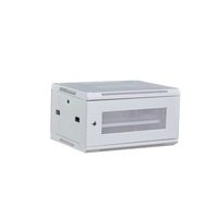 Armoire de serveur réseau murale 19 pouces en gros, en acier laminé à froid SPCC, armoire de données avec porte vitrée et ventilateur