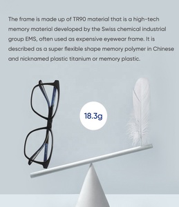 แว่นตาป้องกันรังสีคอมพิวเตอร์สำหรับผู้ชาย รุ่น TR90 ป้องกันแสงสีฟ้า มีตัวอย่างสินค้าให้ทดลอง - Product Image 6