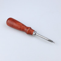 Outils d'artisanat du cuir en gros Tondeuse à manche en bois en acier inoxydable 316L Fixer le couteau à bord en cuir