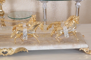 Medieval Luxury Style Gilded Bronze <strong>Carriage</strong> Watch <strong>Clock</strong> With Marble Base, Antique Brass Gold <strong>Carriage</strong> <strong>Clock</strong> - Product Image 4