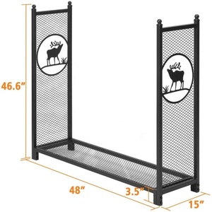 Firewood Rack Firewood Rack 4ft Outdoor Indoor Metal Tubular Easy Assemble Firewood Log Storage Rack