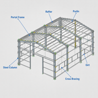 Gallinero Prefabricado de Acero de Bajo Costo, Construcción Rápida para Proyectos de Avicultura Comercial