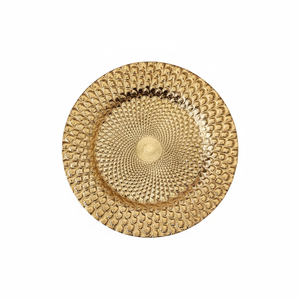 Plaque de chargeur en laiton de haute qualité vente chaude décoration de fête de mariage plaque de chargeur ronde en laiton doré - Product Image 1