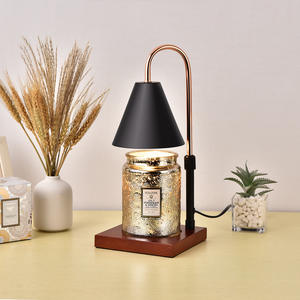 Lampe <span class=keywords><strong>chauffe</strong></span>-bougie d'aromathérapie à intensité réglable pour bureau, <span class=keywords><strong>table</strong></span>, chevet, veilleuse, avec base en bois <span class=keywords><strong>de</strong></span> bambou nordique pour la chambre - Product Image 2