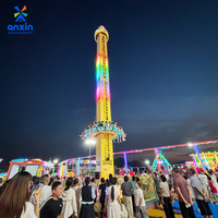 Promotion : Tour de chute libre rotative de 25 m, équipement d'amusement extérieur à sensations fortes, utilisation commerciale, capacité de 16 personnes, 60 kW