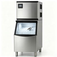 Máquina de Hielo Comercial Vertical de Acero Inoxidable de Alta Resistencia y Funcionamiento Silencioso, con Cubos Transparentes, para Bares, Cafeterías y Hoteles