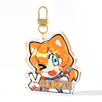 Porte-clés personnalisés en acrylique léger, transparents, irréguliers, en plastique souple, imprimés UV, avec motifs de dessins animés originaux et époxy coloré