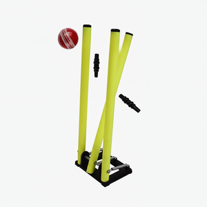 Set de Accesorios de Cricket: Estacas de Cricket de Aspecto Natural con Base de Resorte, Grado Torneo, 3 Estacas, 2 Bails y 1 Base - Product Image 1