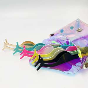 Laah <span class=keywords><strong>Applicator</strong></span> In Logo Thép Không Gỉ Giả Lash Công Cụ Trong Pouch Lông Mi Vàng Nhíp Lông Mi Kéo Lông Mày Clip Set - Product Image 2