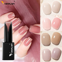 VENALISA Nouveau Vernis à Ongles Gel Émail Semi-transparent Couleur Gelée French Manucure 15ml, Couleurs Douces Crème Bonbon Laque