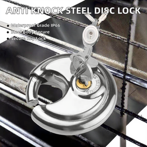 Anti Knocking Stainless Steel Disc Padlock Polished Finish Waterproof 1 Year Warranty-Heavy Duty <b>Keyed</b> Anti-theft <b>Lock</b> - Product Image 2