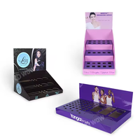 Étagère de présentation pliable pour maquillage, cils et rouge à lèvres, en carton ondulé, présentoir de comptoir personnalisé
