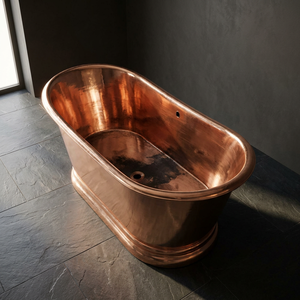 Baignoire ovale autoportante en cuivre pour adultes sans couvercle, baignoire de luxe faite à la main - Artisanat indien - Product Image 3