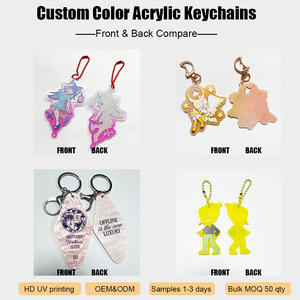 <span class=keywords><strong>Llavero</strong></span> de acrílico personalizado de alta calidad con forma de corazón, boleto, hotel, con purpurina, de plástico, de anime - Product Image 3