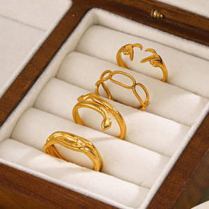 Stainless Steel Irregular High Grade Jewelry <strong>Cheap</strong> Hip Hop <strong>Promise</strong> <strong>Rings</strong> Unisex 18k Gold Plated love Heart Adjustable <strong>Rings</strong> - Product Image 1